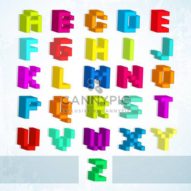 multicolored blocks font alphabet letters - vector gratuit #132939 