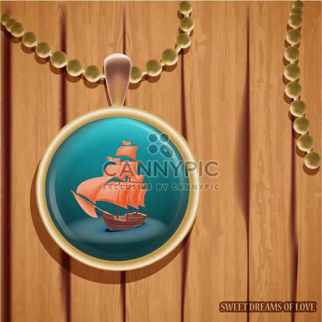 vector pendant with ship illustration - бесплатный vector #133339