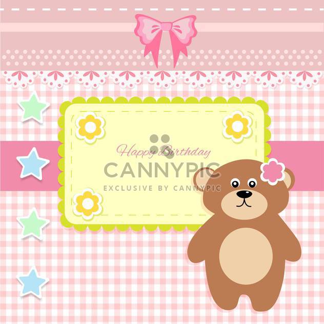 cute vector background with teddy bear - vector gratuit #133449 