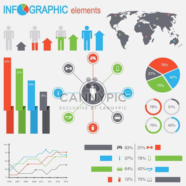 set of business infographic elements - vector gratuit #133539 