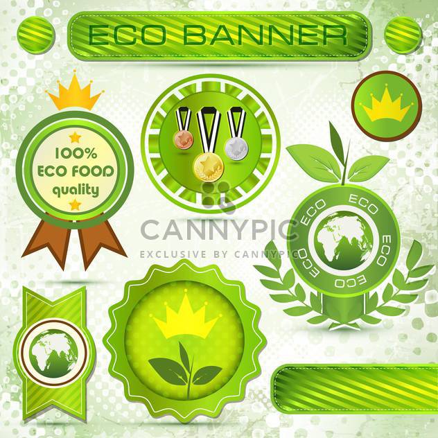 eco labels with vintage design - vector #133739 gratis