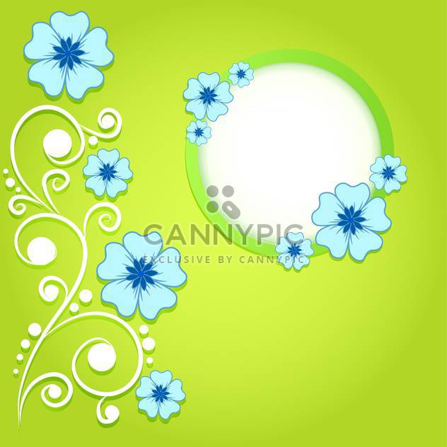 green invitation background with flowers - vector #133789 gratis