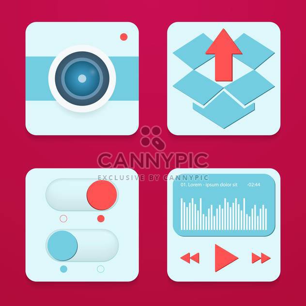mobile phone apps and services icons - Free vector #133879