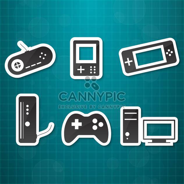 video game icons set background - vector gratuit #134439 