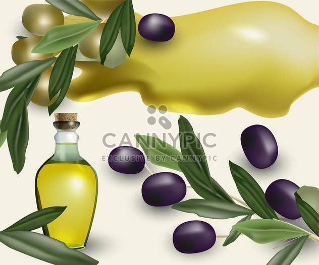 ripe olive oil bottle background - Free vector #134549