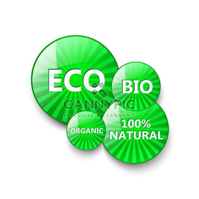 green eco buttons for food products - vector gratuit #134899 