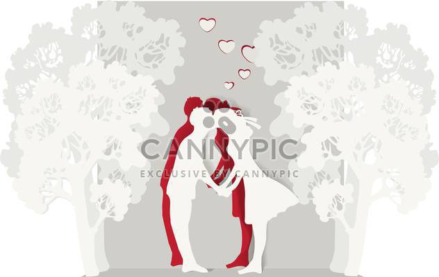 kissing couple in love valentine's background - vector gratuit #134909 