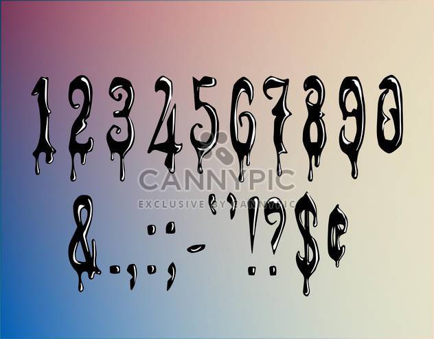 wax numbers punctuation marks - vector #134969 gratis