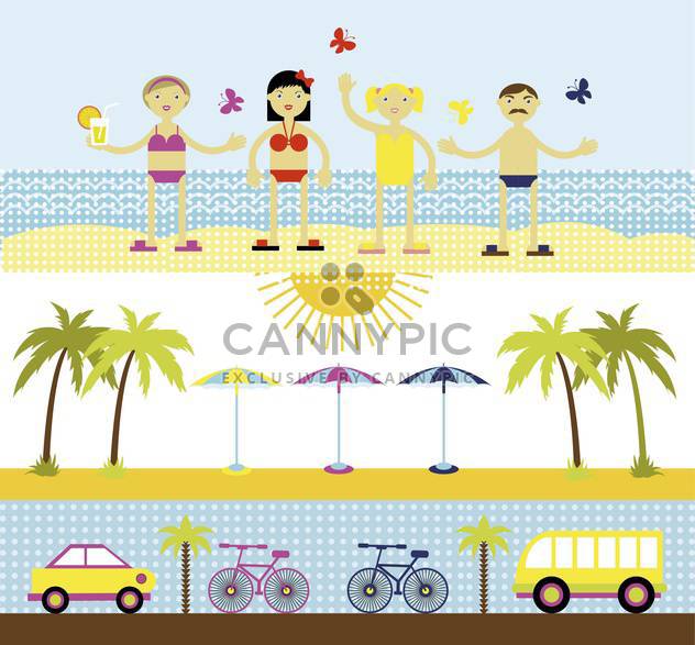 summer set for travel vector illustration - бесплатный vector #135009