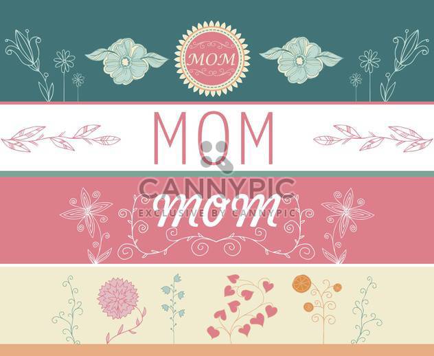 mother's day greeting banners with spring flowers - Free vector #135049