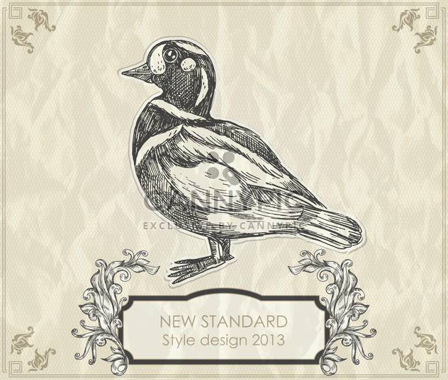 vintage hand-drawing duck vector illustration - vector gratuit #135239 