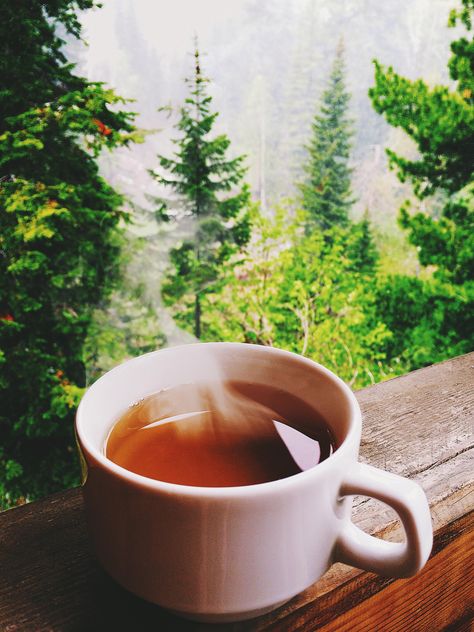 Cup of hot tea on the balcony - image gratuit #136249 