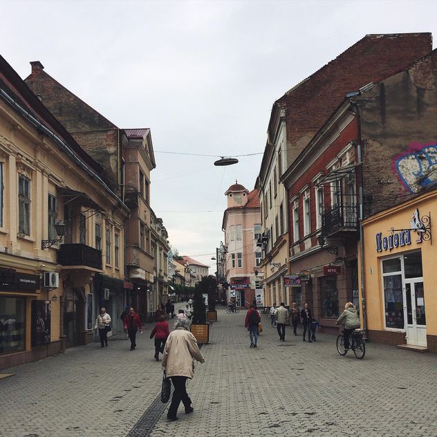 Architecture and people in streets of Uzhgorod - Free image #136549