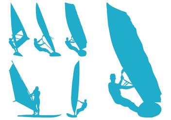 Windsurfing Silhouettes - Free vector #138989