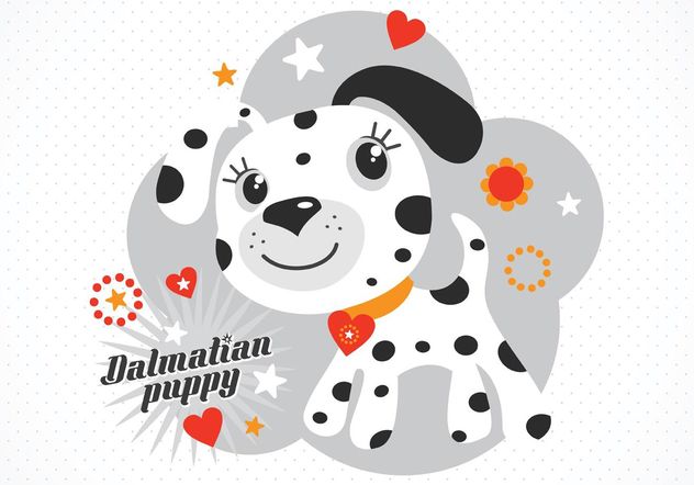 Free Vector Cartoon Dalmatian Puppy - vector gratuit #140819 