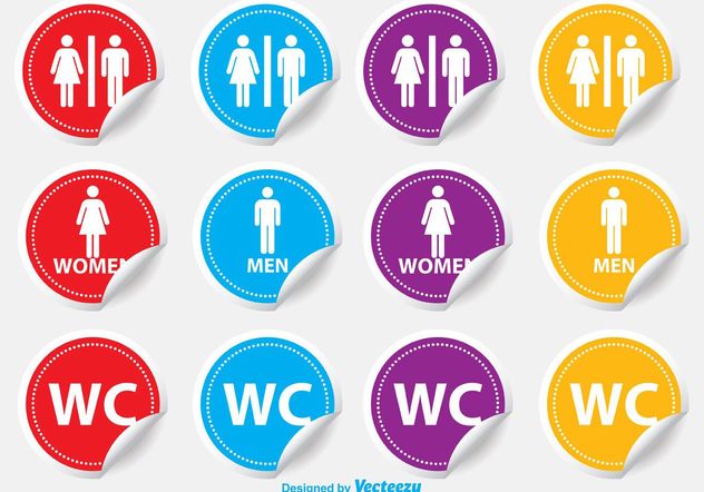 Restroom / WC Stickers - Free vector #140839