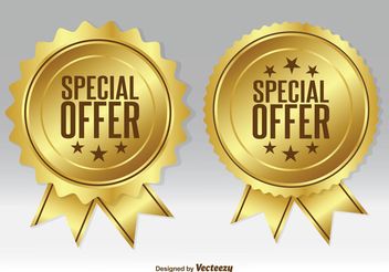 Gold Promotional Badges - Free vector #140929