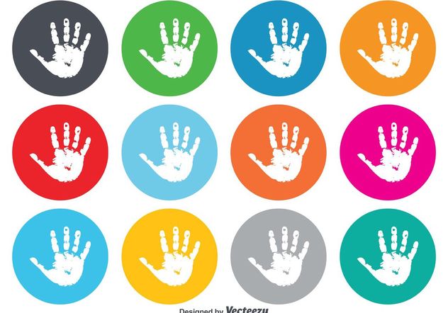 Child Handprint Icons - vector gratuit #141179 