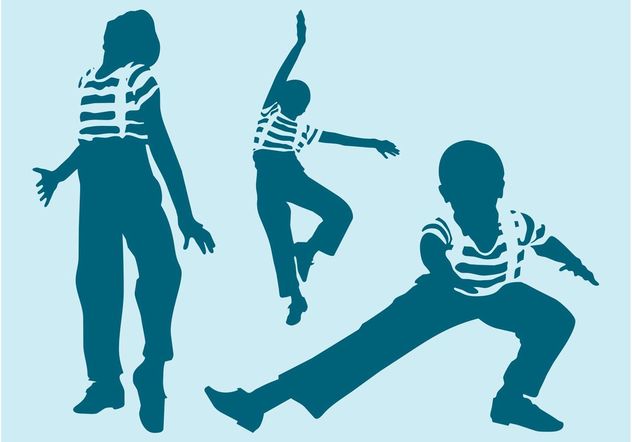 Dancing Boys Silhouettes - Free vector #141379