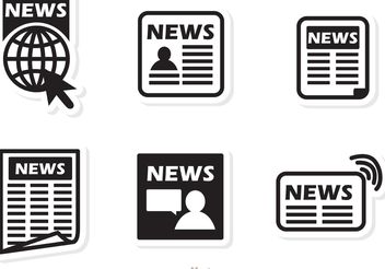 Black Icons News Vector - Free vector #141879