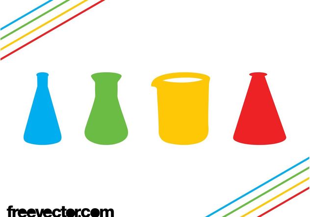 Chemistry Flasks Icons - vector gratuit #142689 