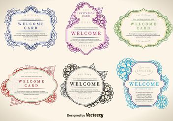Floral Welcome Label Vectors - vector gratuit #143399 