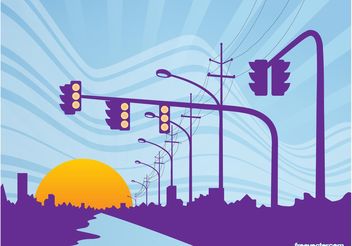 Road Sunset - Free vector #145199