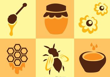 Bee And Honey Vectors - vector #146189 gratis