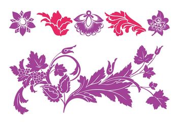 Flower Blossoms Silhouettes - Kostenloses vector #146439