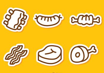 Simple Outline Meat Vectors - Free vector #147209