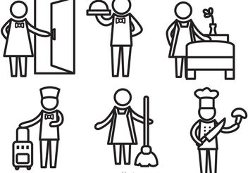 Hotel Service Outline Icons Vectors - Free vector #147979