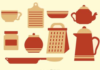 Vintage Kitchen Vector Icons - vector gratuit #148039 