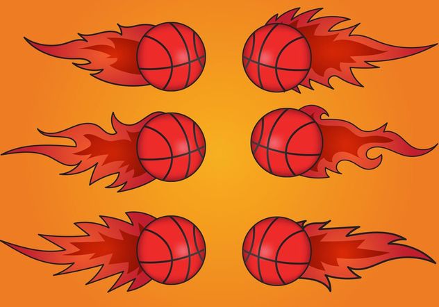 Basketball on Fire Vectors - Free vector #148209