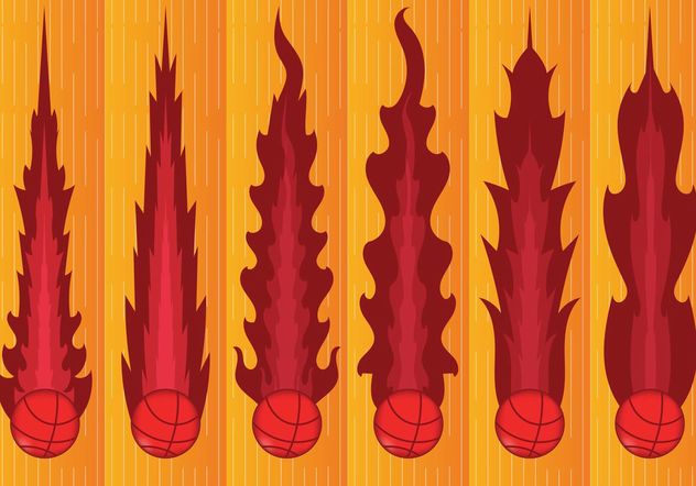 Basketball on Fire Vectors - Free vector #148229
