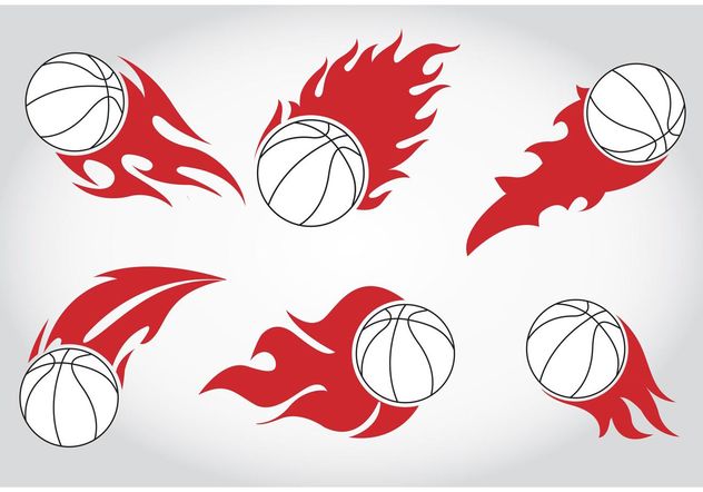 Basket Ball on Fire Vectors - бесплатный vector #148479