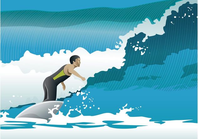 Surfer Ocean Waves Vector - vector gratuit #148489 