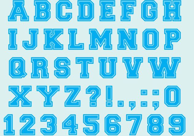 University Font Type Vectors - vector gratuit #148869 