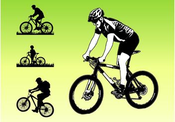 Bikers Silhouettes - vector gratuit #149019 