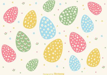 Hand Drawn Easter Egg Background Vector - Free vector #150199