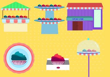 Cupcake Store Vectors - vector gratuit #150519 