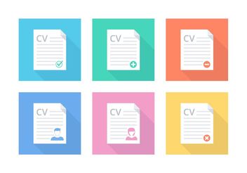 Free Flat Curriculum Vitae Vector Icons - Free vector #151549