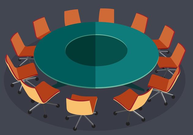 Round Table Meeting Vector - vector #151879 gratis