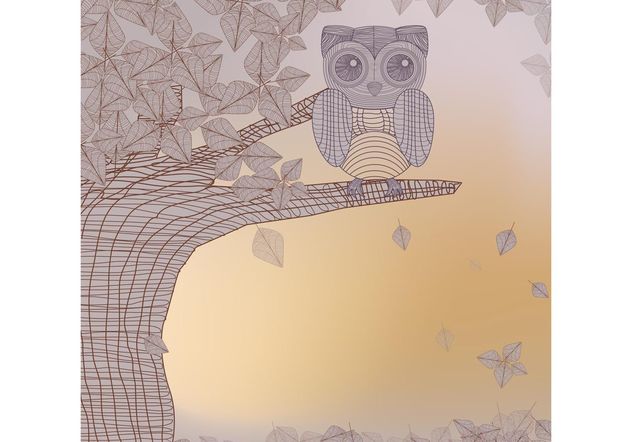 Owl in Tree Vector - vector gratuit #152909 