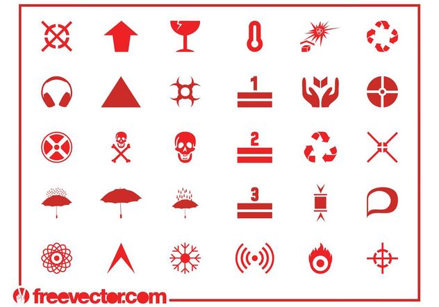 Hazard Symbols And Icons - бесплатный vector #155679
