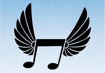 Winged Music Note Vector - vector gratuit #155789 