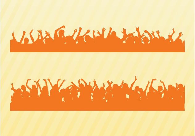 Dancing Crowds Silhouettes - Free vector #156369