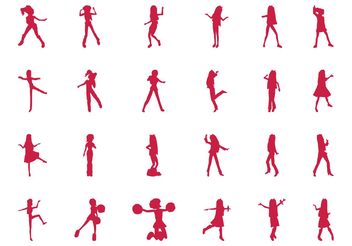 Jumping And Dancing Girls Set - бесплатный vector #156449