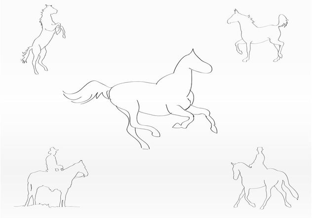 Horse Sketches - vector gratuit #157279 