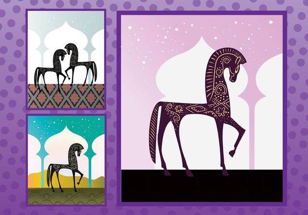 Arabian Horses - Free vector #157389
