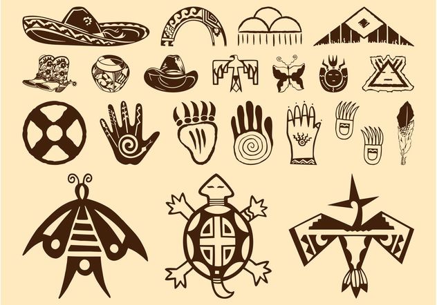 Native American Symbols - vector #157679 gratis